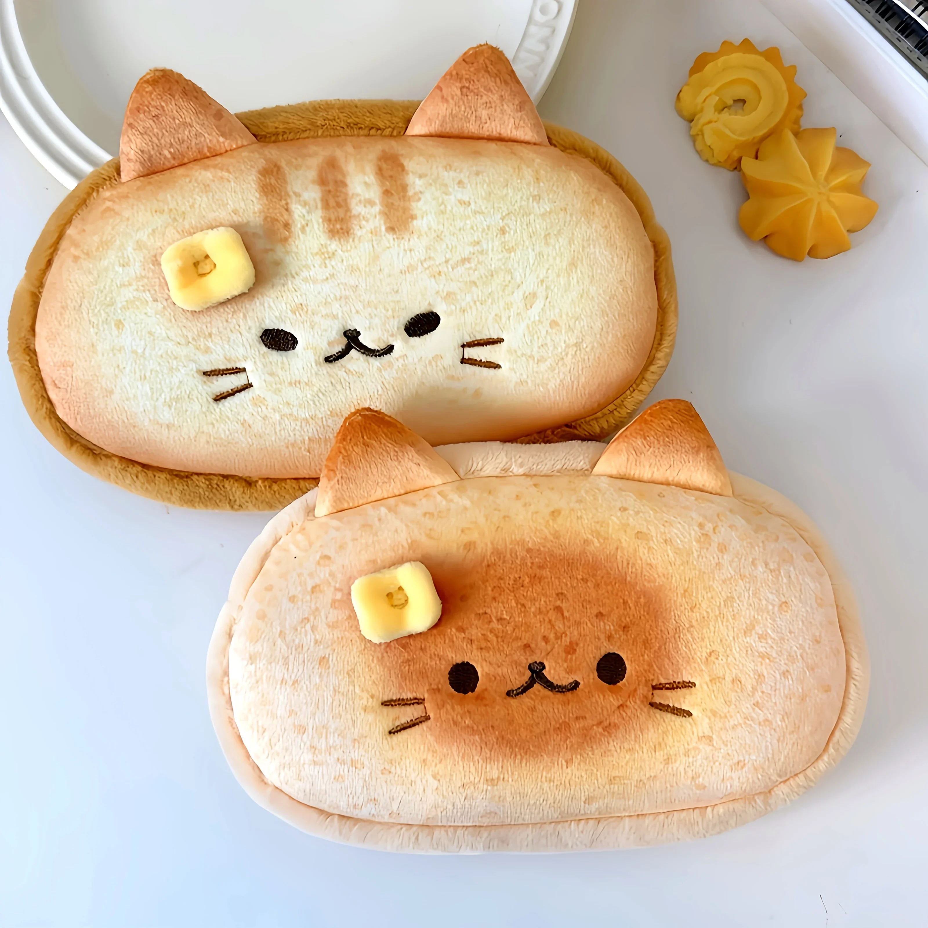 Siamese Cat Raccoon Flower Cat Toast Plush Hanging Neck Coin Purse Storage Bag Cute Cartoon Cat Pen Bag Gift Stationery
