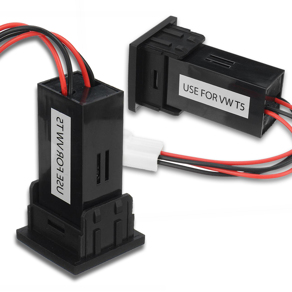 Xe Ô Tô 2 Cổng USB Sạc Adapter Ổ Cắm Xe Volkswagen Cho VW T5 Vận Tải 2003-2009 Bộ Sạc Dash Trống Công Tắc Xe Ô Tô Ổ Cắm Sạc
