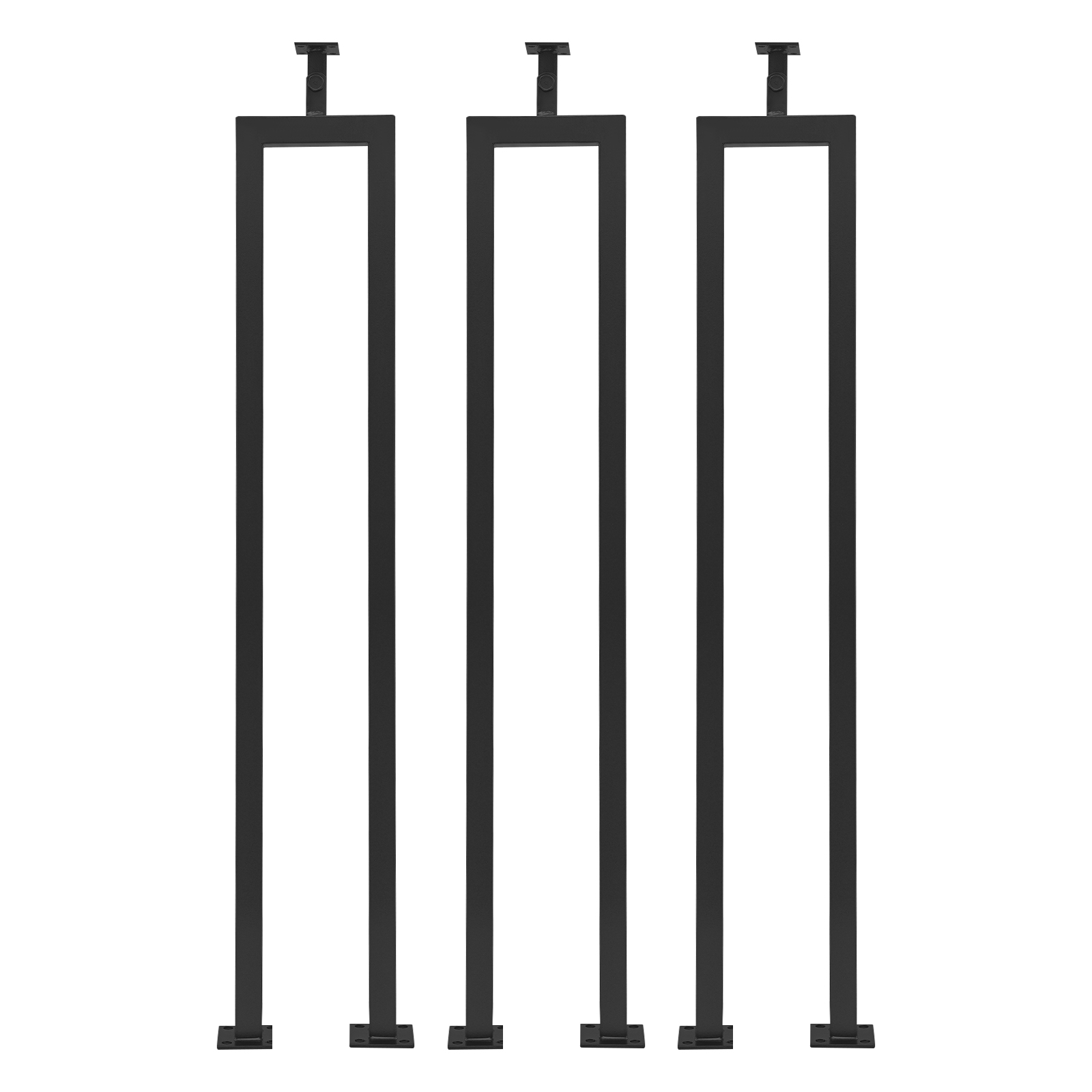 High-Safety Metal Stair Railing Set, Carbon Steel, 3-Piece U-Shaped Balusters, Rust-Resistant, Easy DIY Installation
