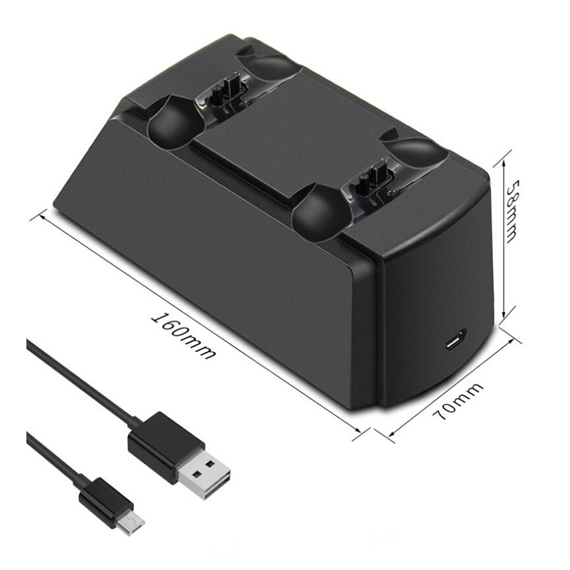 PS4 Controlador de Carregamento Rápido Dock Station Carregador Duplo Stand com Indicador de Status para Play Station 4/PS4 Slim/PS4 Pro