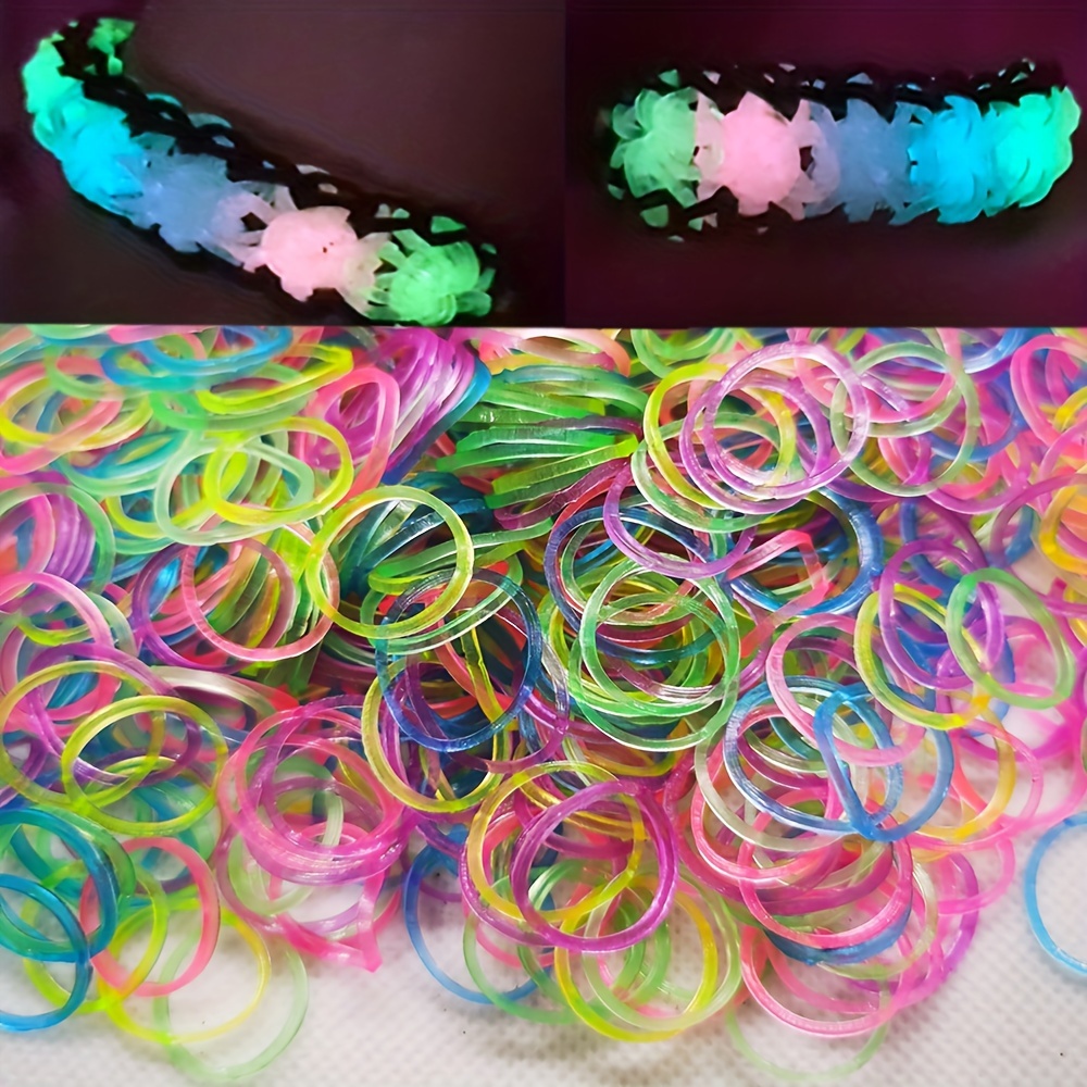600-teiliges Glow in the Dark Loom Band Kit, buntes DIY-Armbandherstellungsset mit Perlen und Zubehör – perfekt für Freundschaftshandwerk