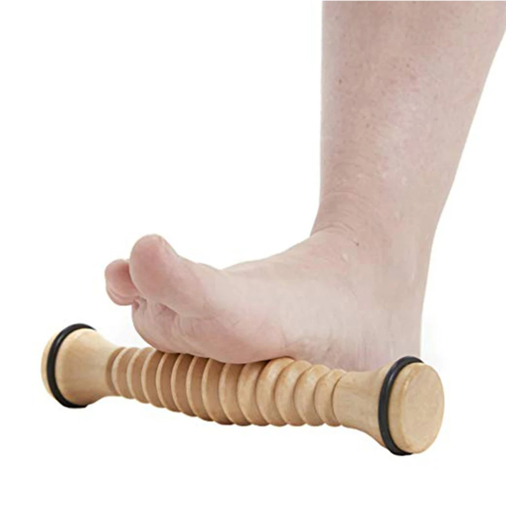 Masajeador de madera para espalda corporal, rodillo de madera para pies, masajeador de pies para fascitis Plantar, alivio del estrés, relajación