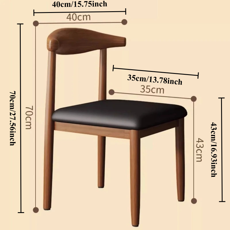 Nordic Dining Table Metal frame Dining Chair Modern Simple Home Internet Celebrity Chair Simple Desk Stool Backrest Horn Chair