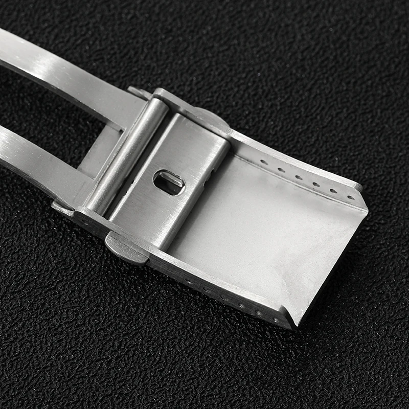 Watchdives Watch Clasp 16mm 18mm 20mm 22mm Silver Folding Safety Milled Clasp Replacement Stainless Steel Deployant Watch Buckle