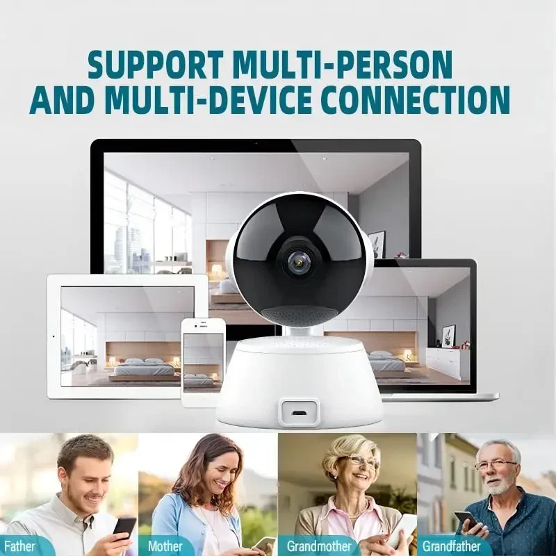 8MP 4K Smart Mini WiFi IP Camera Wireless Intelligent Auto Tracking Two-Way Audio Baby Pet Monitor Surveillance Camera For Home