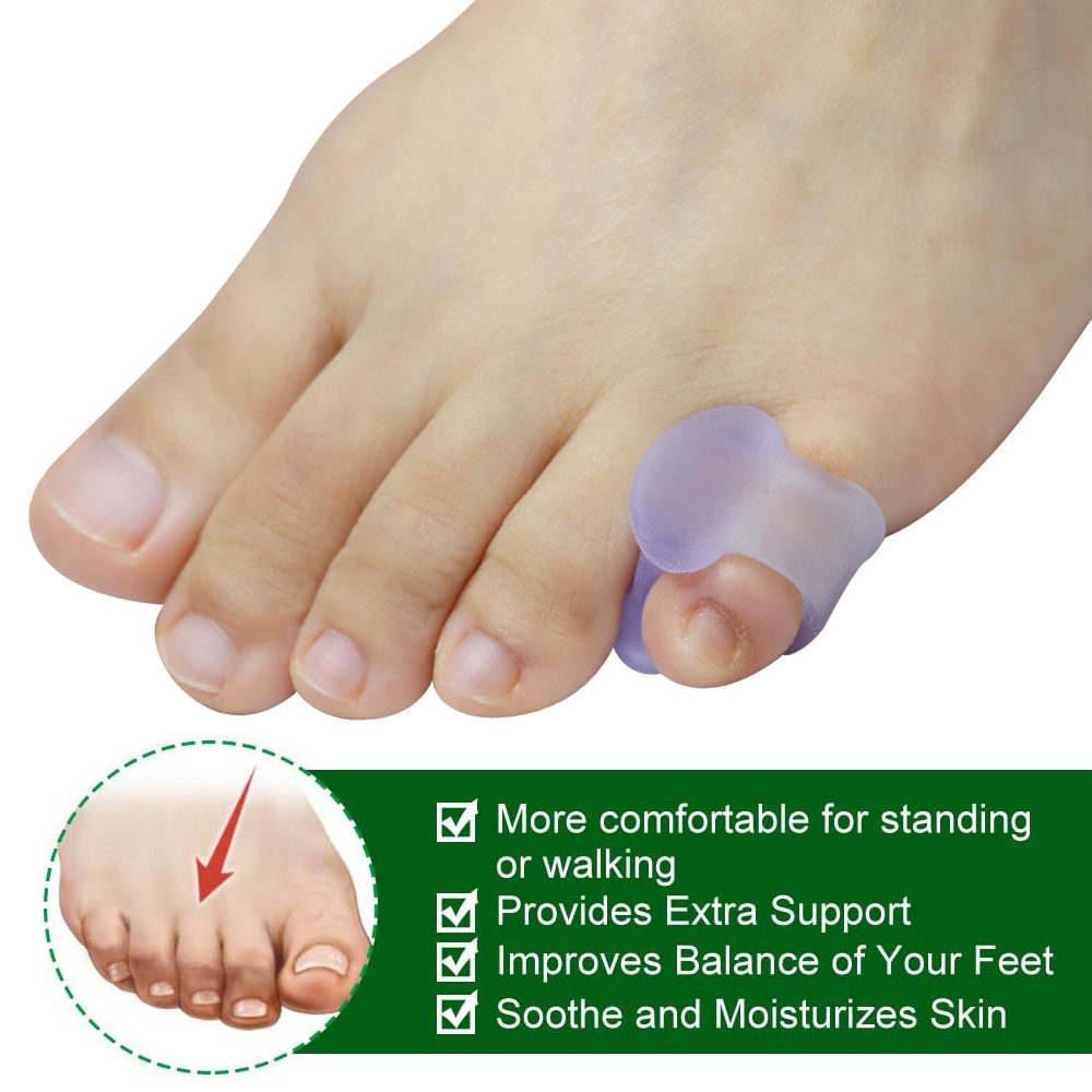 Pexmen 2 uds espaciadores de dedos de Gel Corrector de juanetes separadores de dedos meñique esparcidor Protector de dedos pequeños para superposición y dedos de martillo