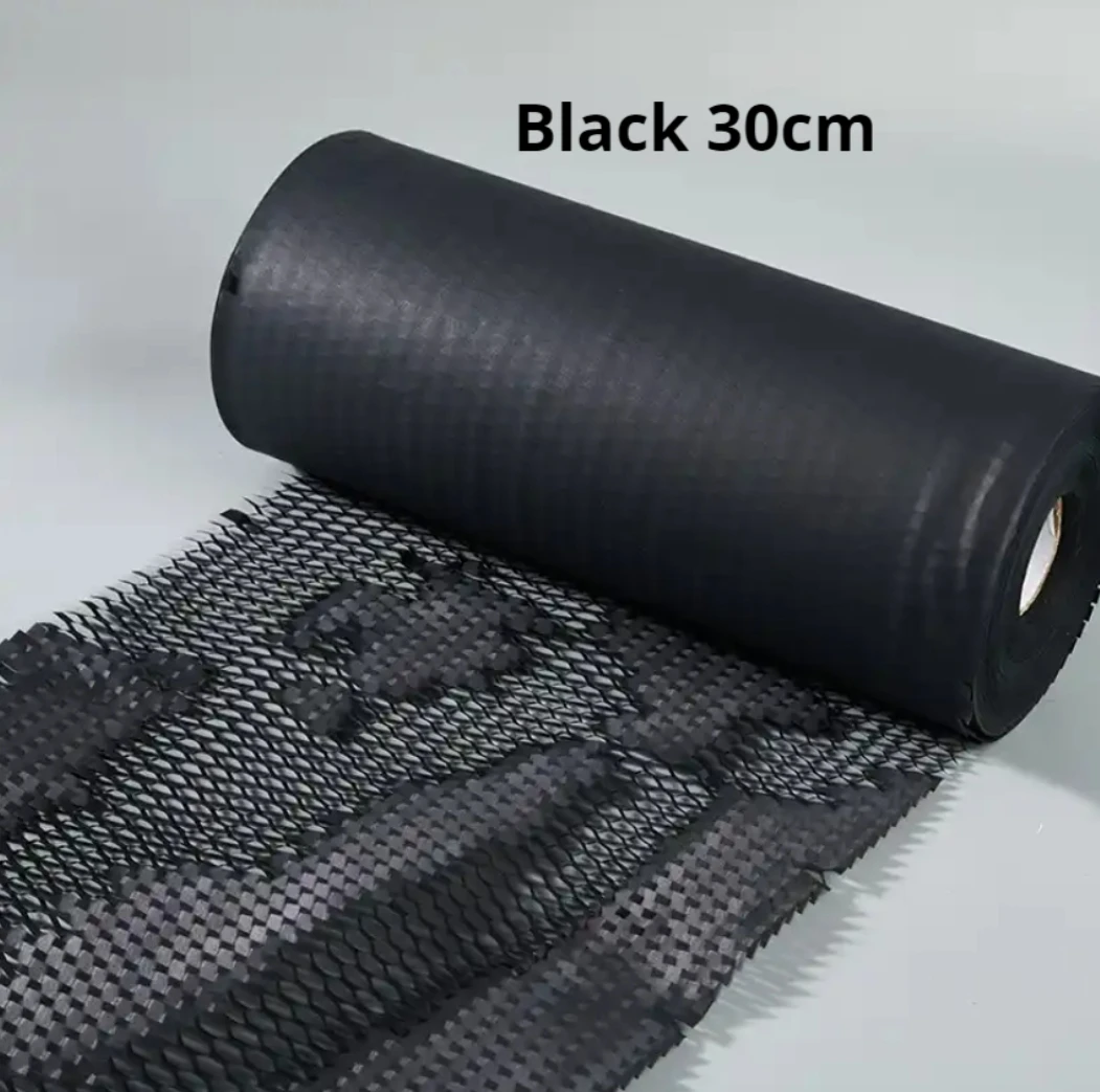 30m Black Honeycomb Paper Roll Natural Kraft Paper Wrapping Paper for Art Crafts Gift Packaging Etc