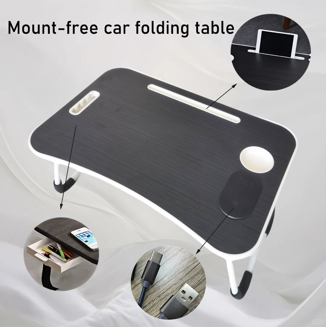 Simple, Sturdy and Durable, Wireless Charging, Foldable Small Table, Bed Laptop Table