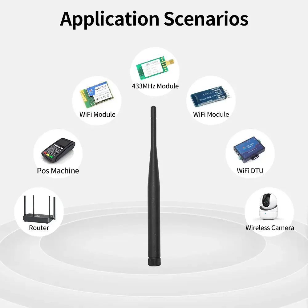 Antenne pliante en caoutchouc omnidirectionnelle pour routeur sans fil, WiFi, Bluetooth, aérien, gain élevé, 6dBi, SMA, mâle, 2.4G, 5.8G, le plus récent, 2 pièces