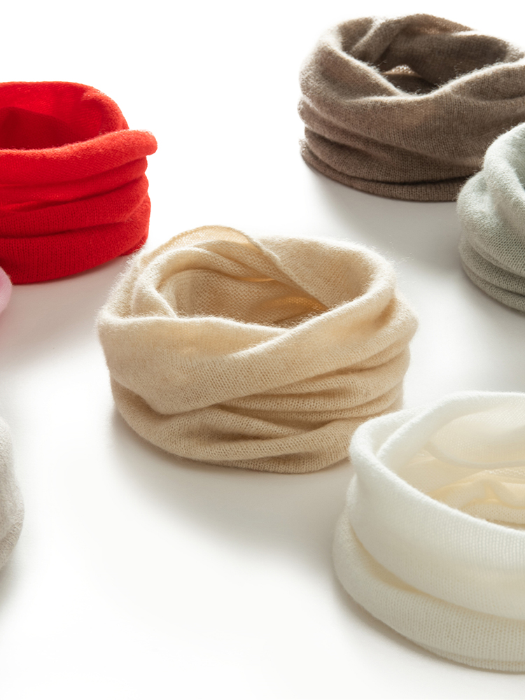 Feminino 100% cashmere preço inferior tubo cachecol leve pescoço anel mais quente gola laço feminino macio tricô acessórios meninas