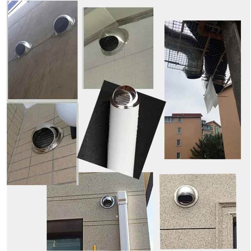 60-120Mm Thép Không Gỉ Thông Gió Nướng Tường Lỗ Bao Máy Hút Mùi Louver Van Hút Ống Làm Nóng Làm Mát Thông Hơi hệ Thống