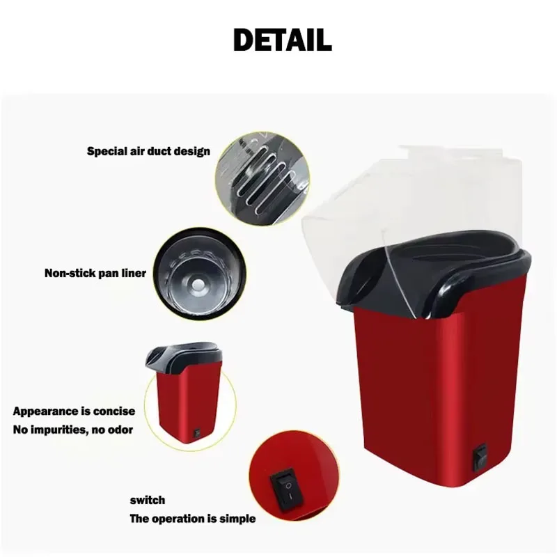 Mini macchina per popcorn, piccola attrezzatura domestica elettrica per bambini, macchina per popcorn completamente automatica riscaldamento e consegna veloci