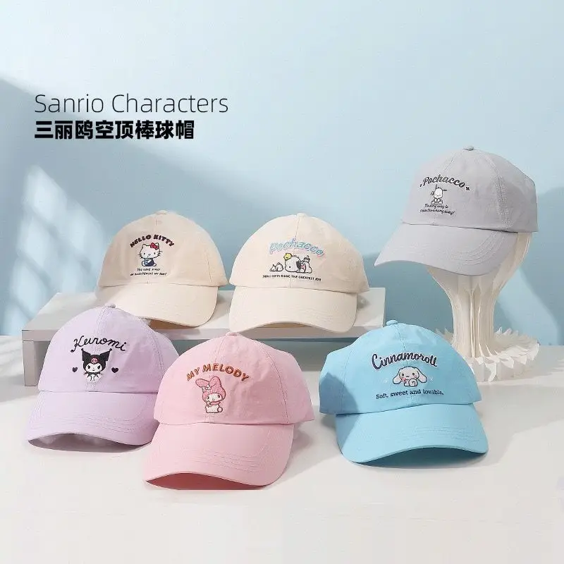 Gorra de béisbol auténtica Sanrio Hello Kitty Kawaii gorra parasol protección solar protección Uv nueva gorra de béisbol moda gorra de techo de aire