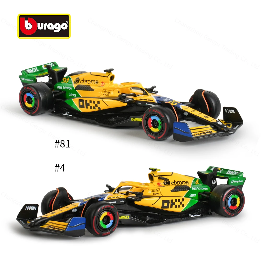 Bburago 1:43 マクラーレン 2024 MCL38 F1 フォーミュラカーダイキャスト車グッズモデルレーシングおもちゃ
