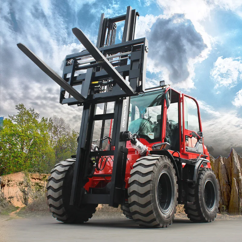 Gran oferta europea, carretilla elevadora de movimiento de Material de 4 ruedas, carretillas elevadoras todoterreno de alta potencia de 5 toneladas, motor EPA Euro 5 personalizado