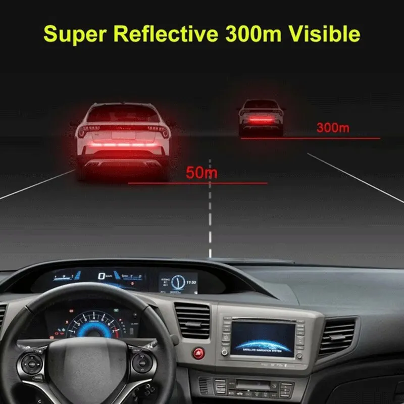 รถด้านหลังคําเตือนความปลอดภัยเทปสะท้อนแสงสติ๊กเกอร์รถ Anti-Collision Reflector Decal Auto Trunk ตกแต่งอุปกรณ์เสริมสติกเกอร์