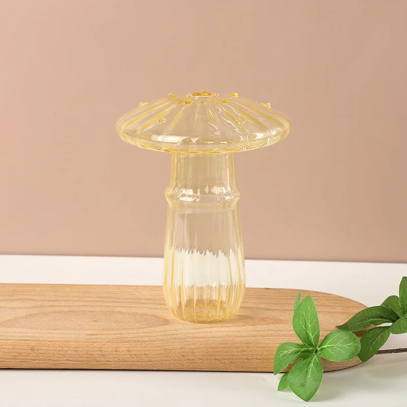 Florero de cristal de seta de Color gelatina transparente, botella de aromaterapia, florero pequeño para el hogar, maceta de flores hidropónicas, decoración de mesa Simple