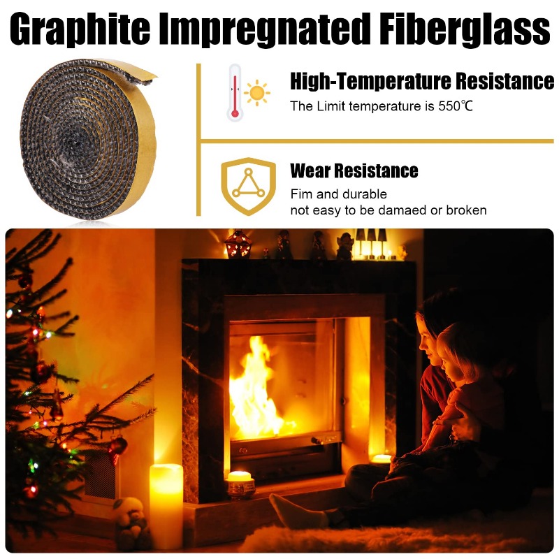 20/25 мм плоская самоклеящаяся лента для дровяной печи, прокладка для двери камина из стекловолокна для внутренней дровяной печи, курильницы на пеллетах