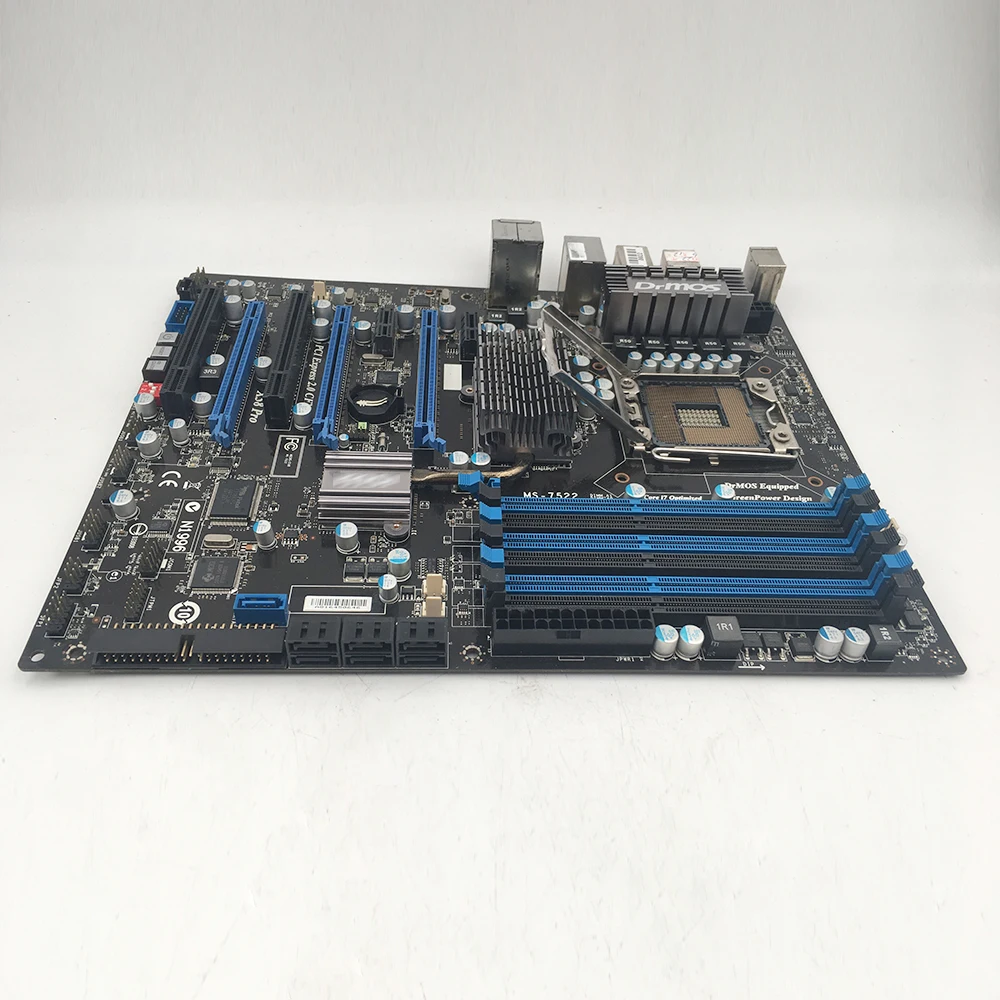 X58 Pro untuk Msi Desktop Motherboard MS-7522 LGA 1366 DDR3 24GB PCI-E 2.0 SATA2 USB2.0 ATX Mainboard
