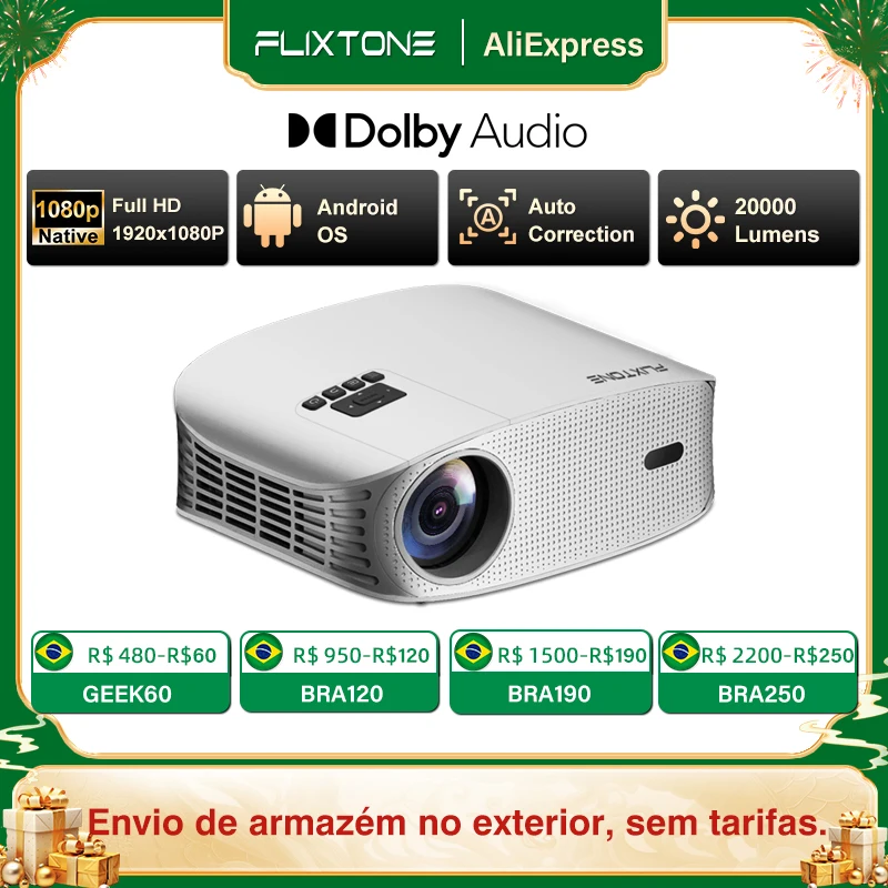 Alincoo D7W Feixe Projetor 4K Vídeo Portátil Projetor Mini Foco Automático Smart Home Full HD 1080P Home Theater Cinema Beamer