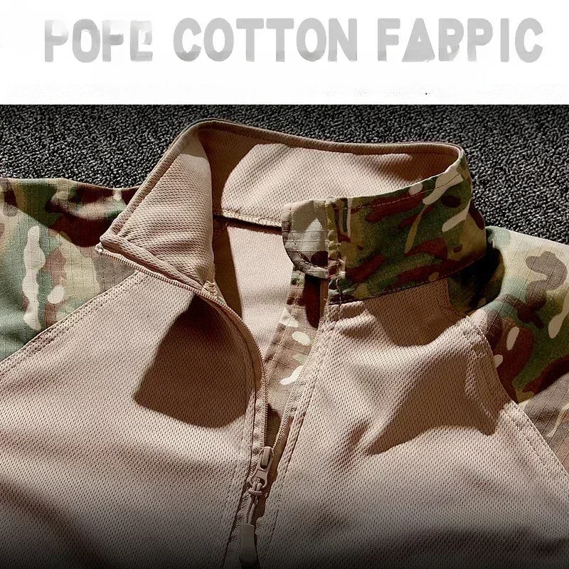 Nuevas camisas tácticas, traje de caza, entrenamiento al aire libre, conjunto de camuflaje duradero y transpirable, camisas de combate impermeables de secado rápido a prueba de viento