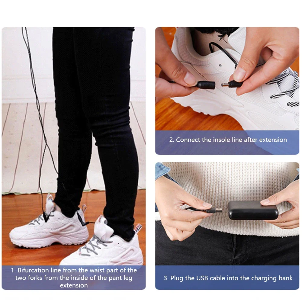 Solette riscaldate elettriche invernali Riscaldamento USB Piedi scaldapiedi Scarpe termiche Calzino Pad Solette riscaldate Lavabile Febbre del piede intero Unisex