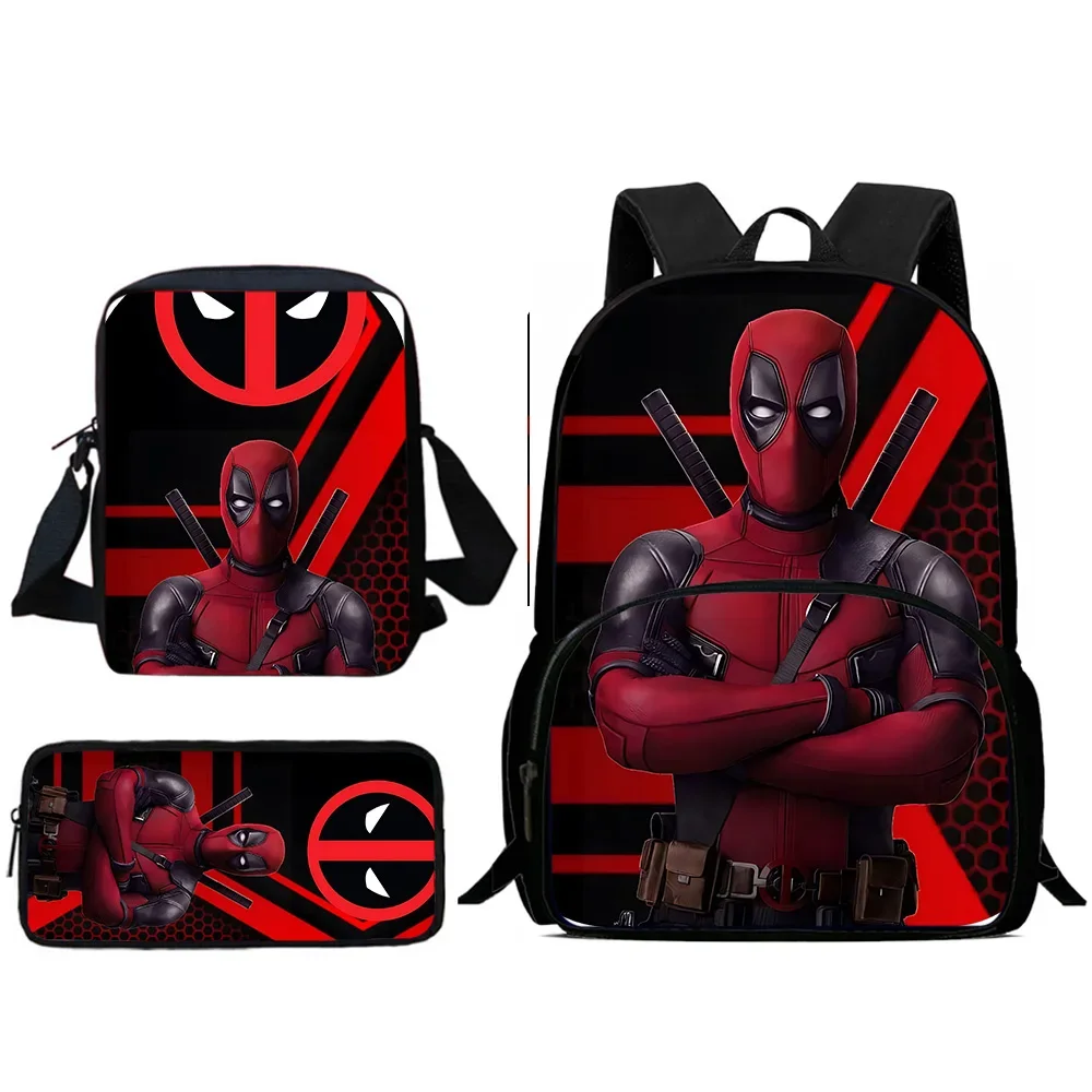Deadpools Heroes Mochilas para niños, bolso de hombro, estuche para lápices, mochilas escolares de gran capacidad para niños y niñas, el mejor regalo
