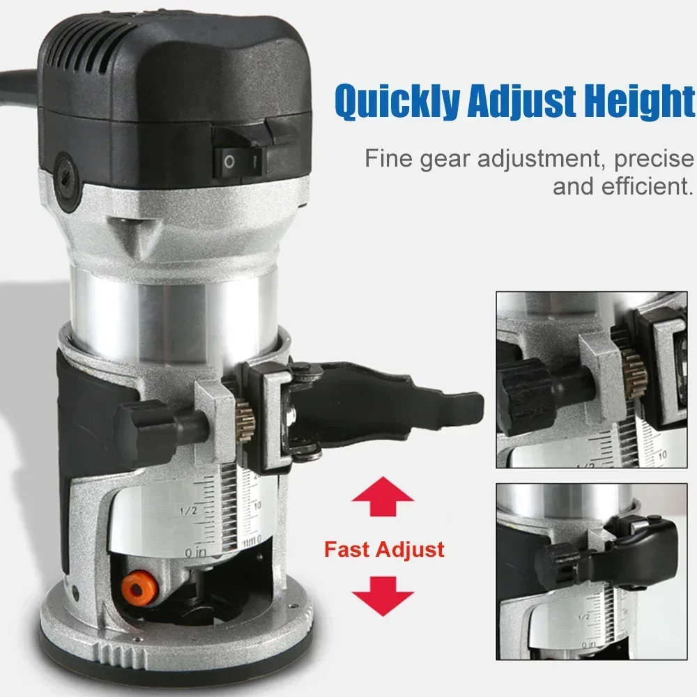 2000W Router Wood 220V Electric Trimmer Woodworking Milling Machine Hand Trimmers Wood Edge Router 40000RPM Home DIY Tools