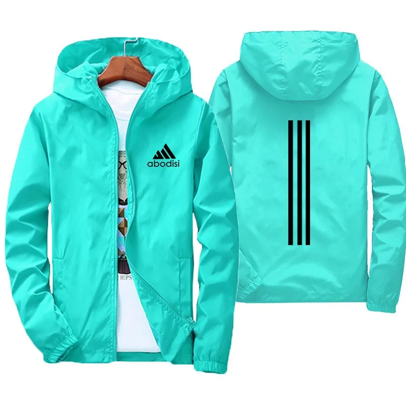 Nueva chaqueta informal a prueba de viento para hombre, ropa deportiva con cremallera para montar al aire libre, abrigo deportivo Parker de moda para hombre, Sudadera con capucha para mujer