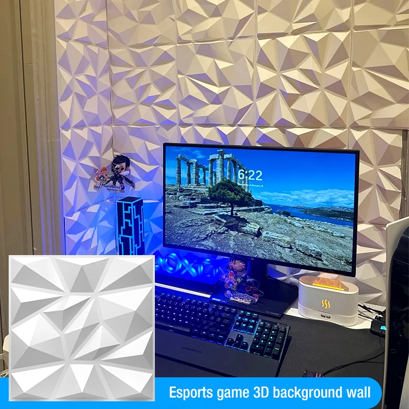 30x30 ซม.3D Art Wall แผงพื้นหลังตกแต่งภายนอก 3D แกะสลักนูน 3D Wa Pearlescent สีสันงานแต่งงานตกแต่งวอลล์เปเปอร์