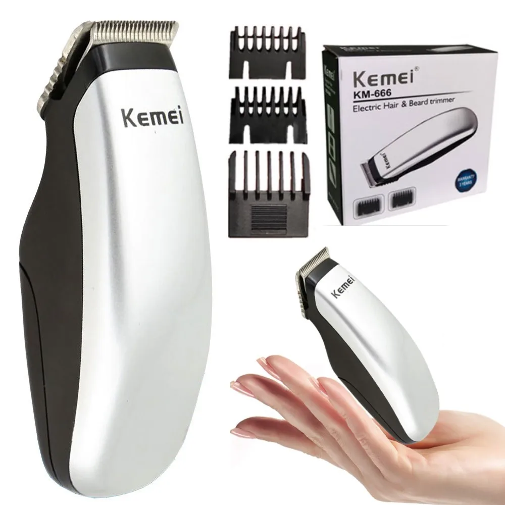 Kemei Mini cortadora de pelo KM-666C cortadora profesional de barba recargable eléctrica removedor de pelo