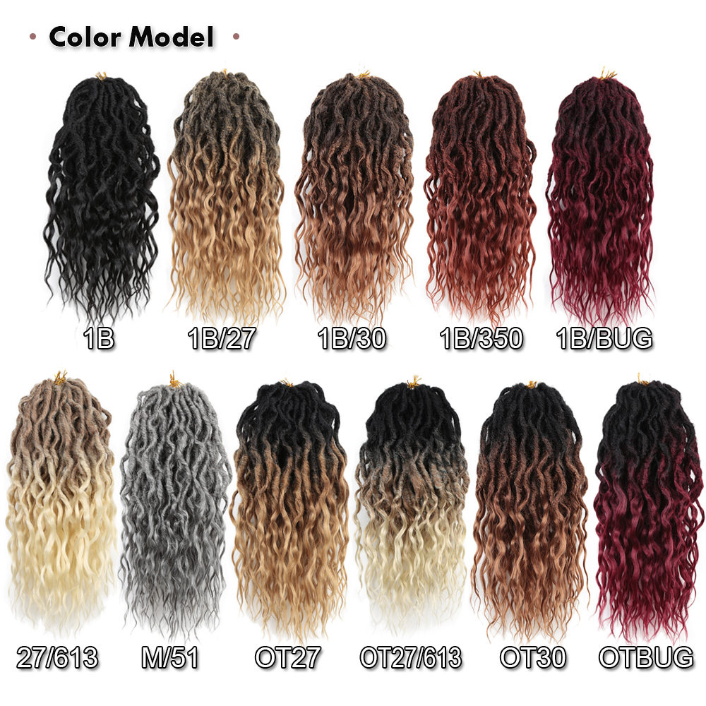 Nữ Thần Sóng Locs Móc Tóc Xoăn Cấp Tổng Hợp Dây Bèo Trước Lượn Vòng Lượn Sóng Giả Móc Locs Dài Móng Gẩy Dày Tóc hội Chợ Triển Lãm Thành Phố