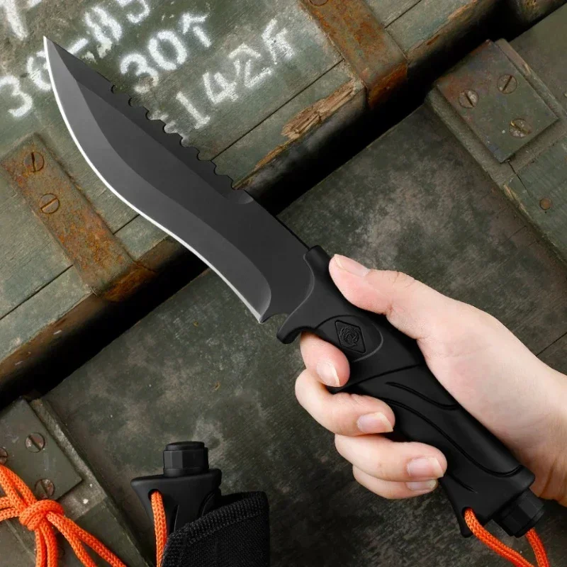 Coltello per carne ad alta durezza, coltello da frutta, EDC Comodo con giacca, lama fissa, coltello da taglio multiuso e coltello da barbecue