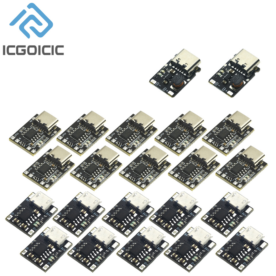 1-10pcs USB TP4057/56 1A แบตเตอรี่ลิเธียมชาร์จโมดูลป้องกัน Micro Type-C Polymer แบตเตอรี่อุณหภูมิ