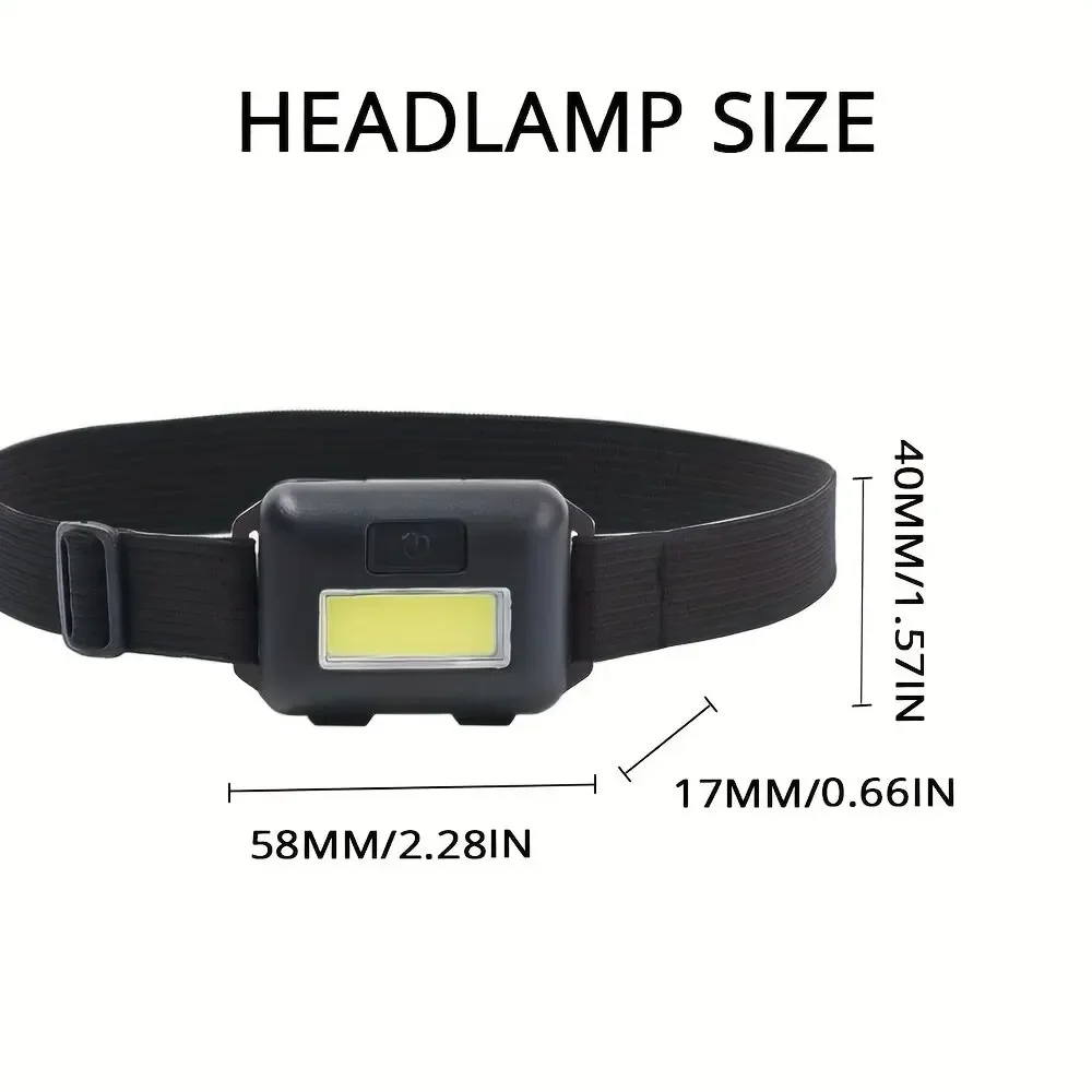 Latarka czołowa Mini COB Super jasna latarka czołowa Outdoor Camping Latarka wędkarska, przenośny reflektor wykorzystujący baterie AAA