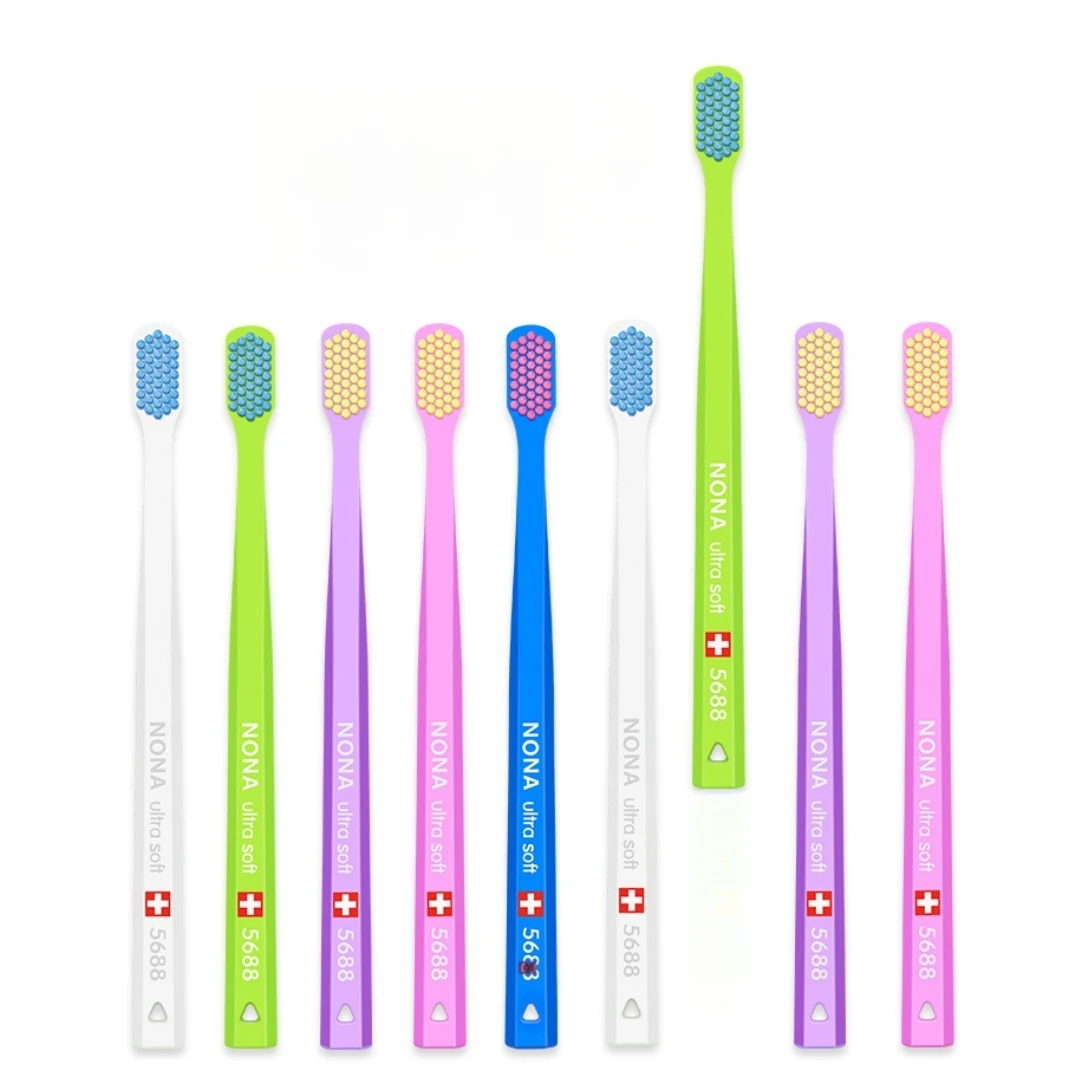 12pcs/box Mixed Color Soft-bristled Toothbrush for Adult with Tongue Coating Cleaning Brush Anti-slip Handle Toothrush Homeuse