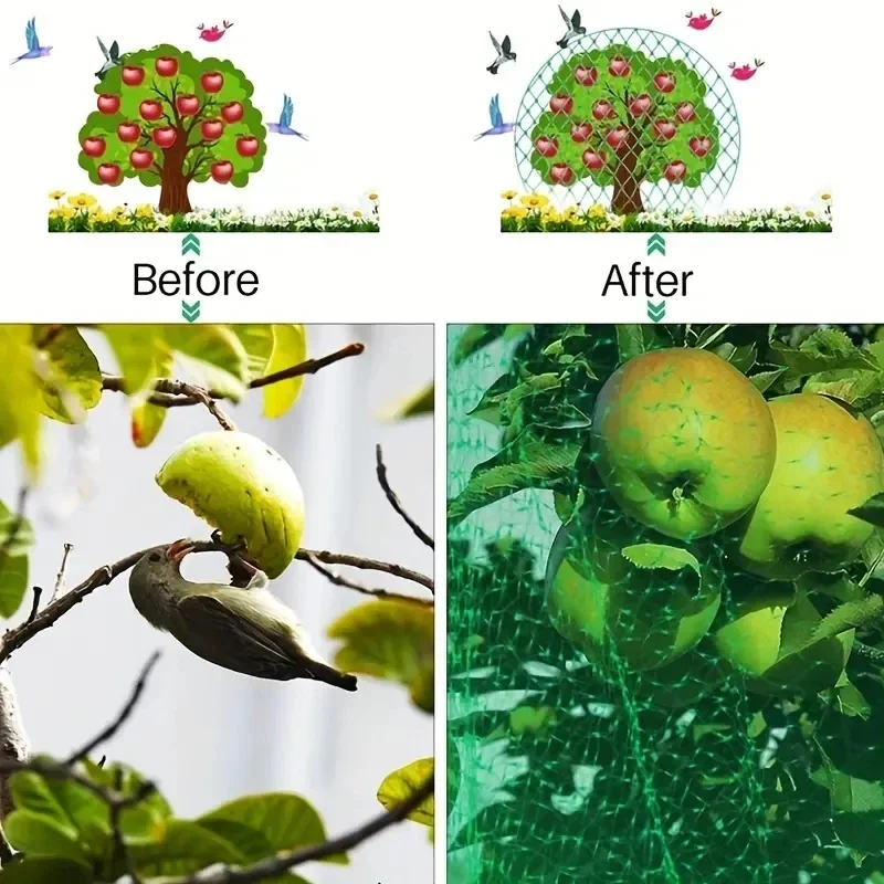 Gartennetz, grünes gewebtes Netz, schützt Pflanzen, Früchte, Blumen, Bäume, dehnbares Fechten, langlebiges Netz, stoppt Vögel, Hirsch und Tiere