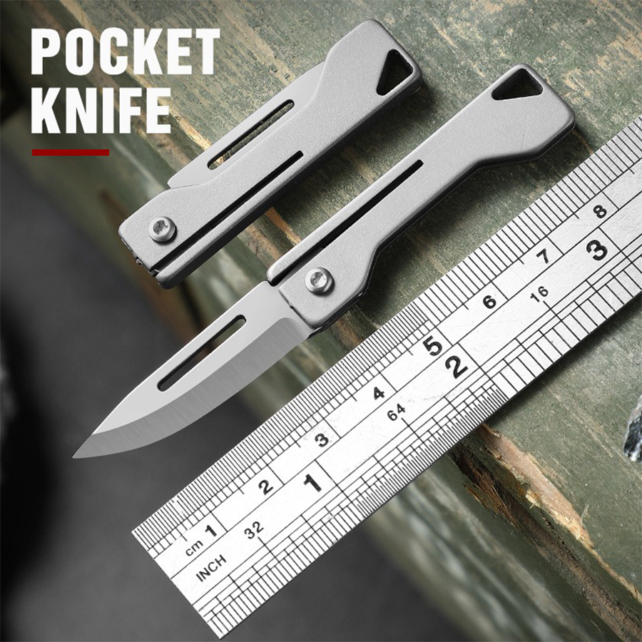 EDC Titanium Folding Knife Mini Keychain Knife Carrying Pocket Knife Unpacking Express Knife Fruit Knife