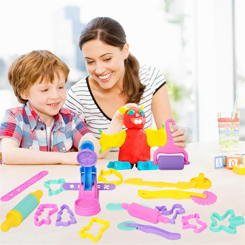 Cartoon 3D Animal Play Dough Molds DIY Creation Tools For Kids Toddlers Various Animal Molds Rolling Pins Clay Dough Accessories