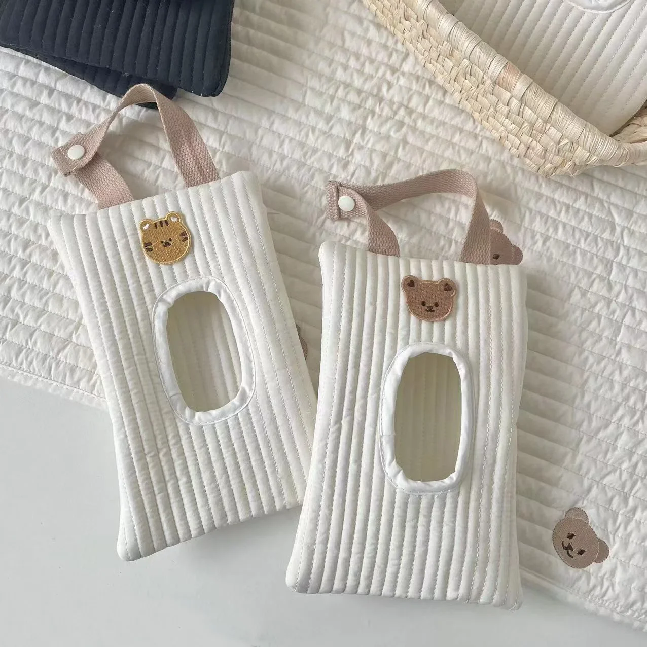 Caixa portátil de lenços umedecidos para bebês, capa flip para carrinho de carro, bolsa suspensa, suporte de papel, armazenamento removível, guardanapo, caixa de armazenamento