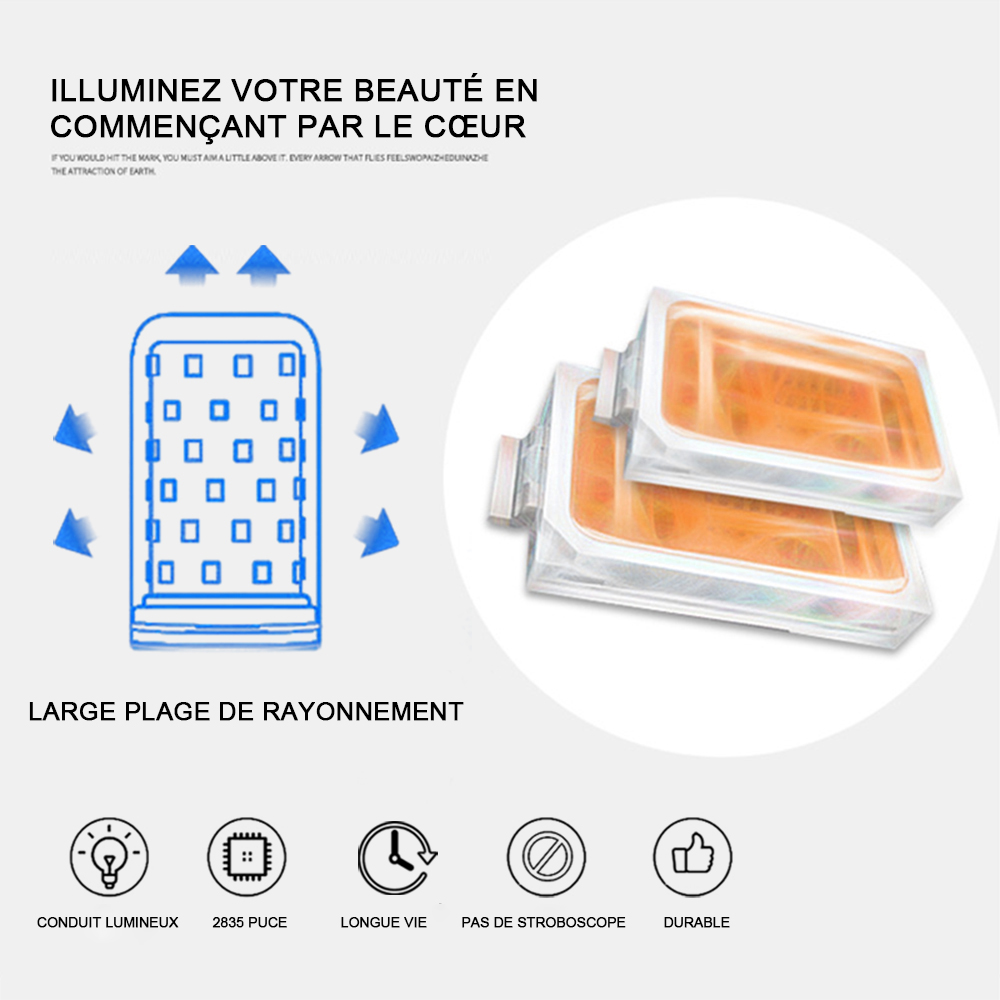 Puce Lumineuse de Croissance LED Complète SMD2835 50W, Éclairage à Large Faisceau pour Plantes, Tente Intérieure, Boîte, Lampe pour Fleurs, DIY