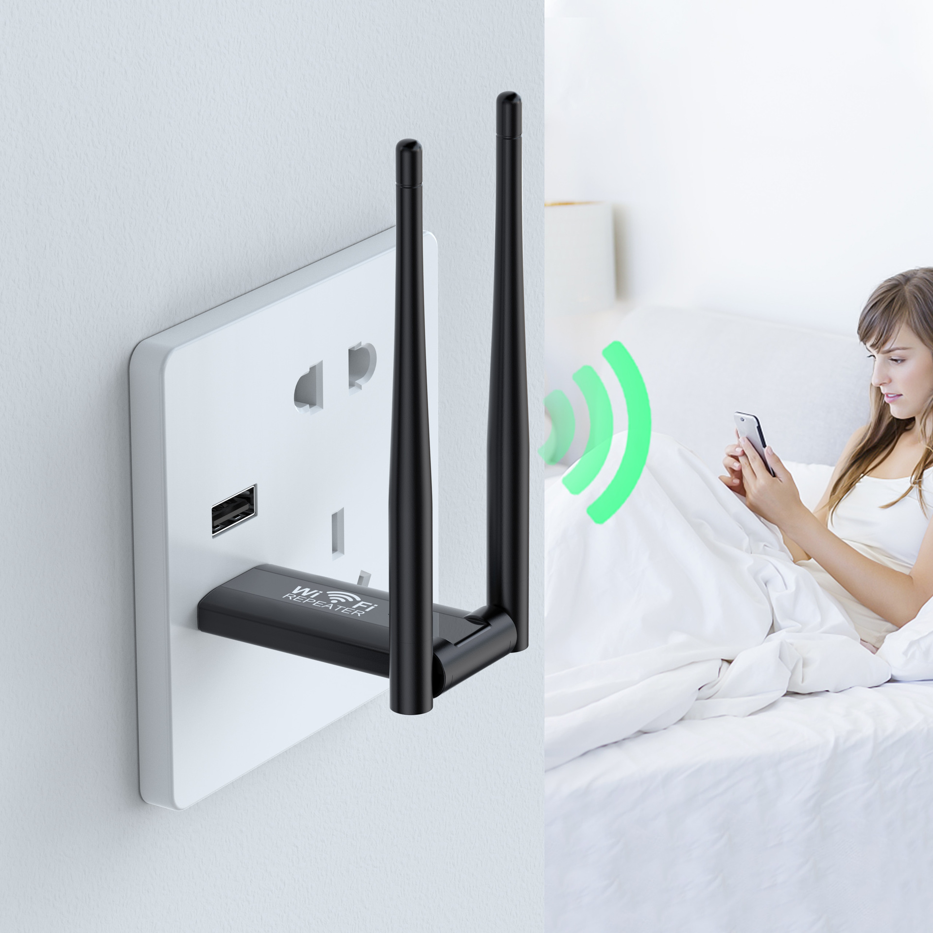 Repetidor extensor WiFi inalámbrico USB 2,4G 300Mbps, enrutador amplificador de señal Wi-Fi, adaptador de tarjeta de red de largo alcance para PC