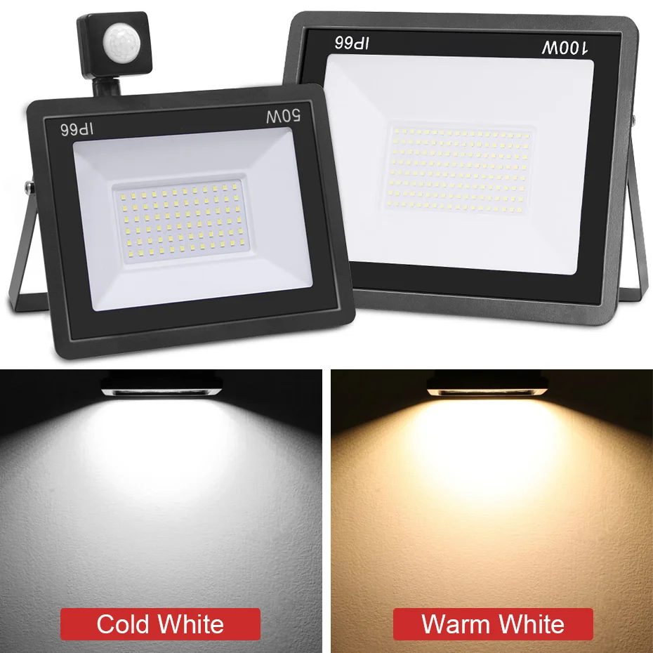 Đèn Pha LED Cảm Biến Chuyển Động Cảm Biến 220V 10W 20W 30W 50W 100W 150W Phản Quang siêu Sáng Chống Nước Chống Thấm Nước IP66 Ngoài Trời Cảm Ứng Ánh Sáng
