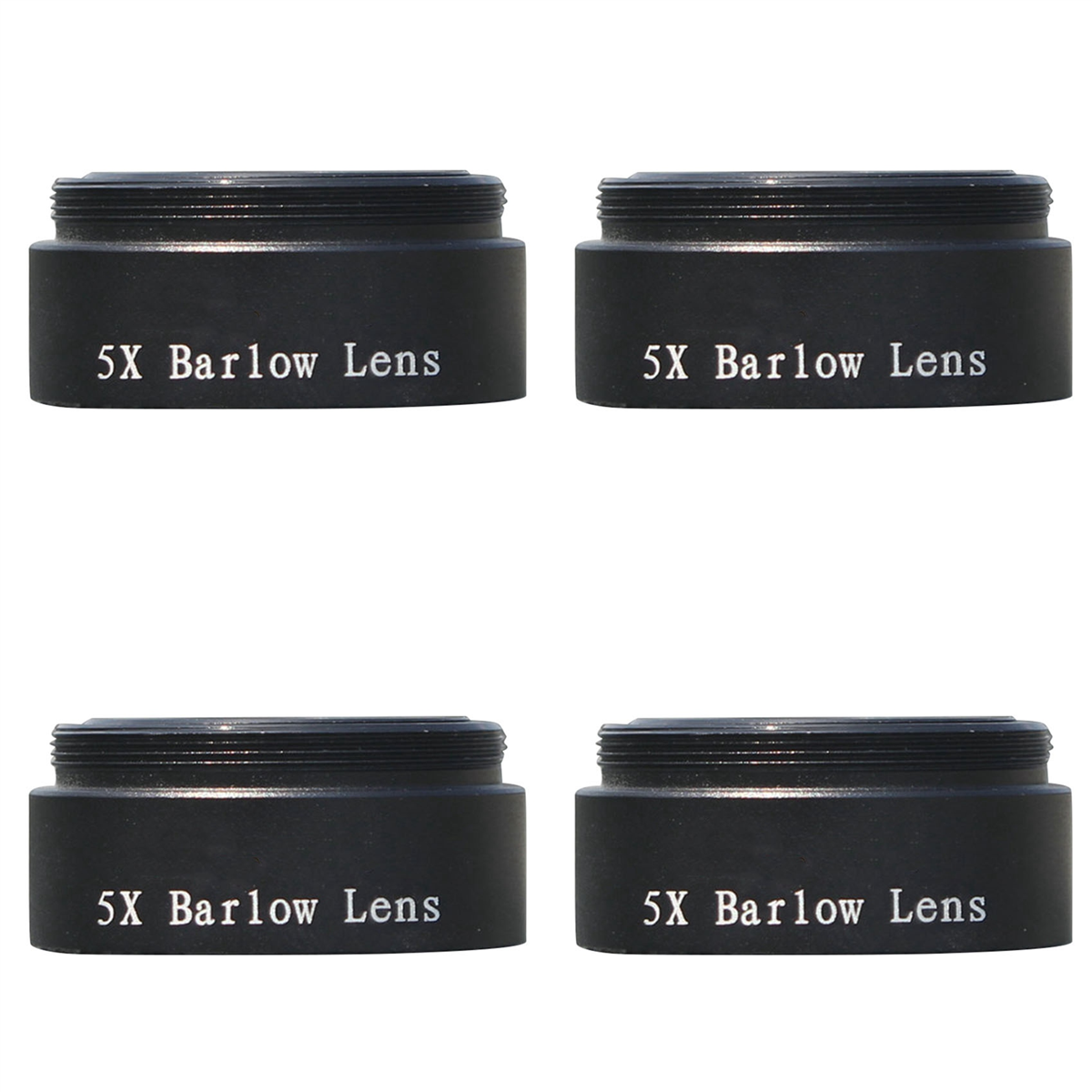 BAAU 4 Stück Barlowlinse 5X für alle M28X0,6 Gewinde 1,25 Zoll Teleskop Okular Astronomie Diagonal Extender Tube