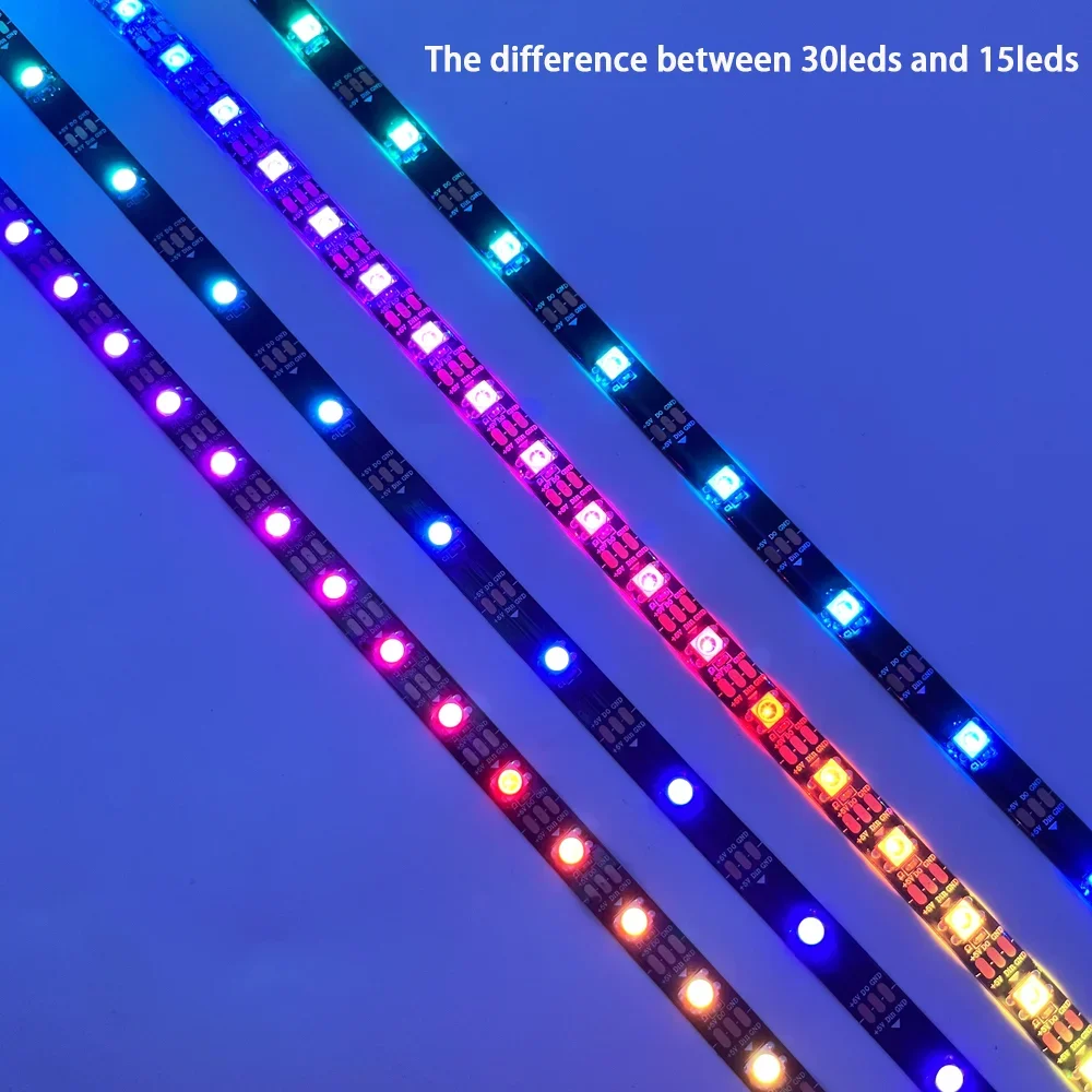 Tira de luces LED RGB WS2812B para juegos, cabezales LED direccionables de 5V y 3 pines para PC ASUS AURA SYNC, sincronización de luz mística MSI, GIGABYTE