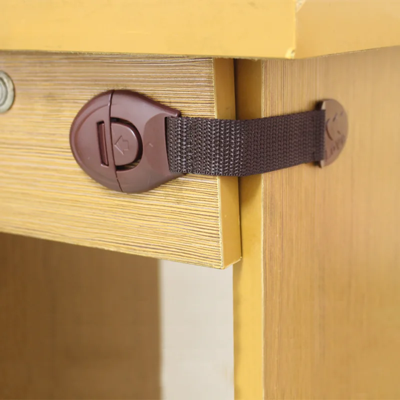 5 teile/los Braun Schrank Sicherheitsschloss für Baby Möbel Tür Schublade Schloss Kühlschrank Sicherheitsschlösser Kindersicherer Säuglingsschutz