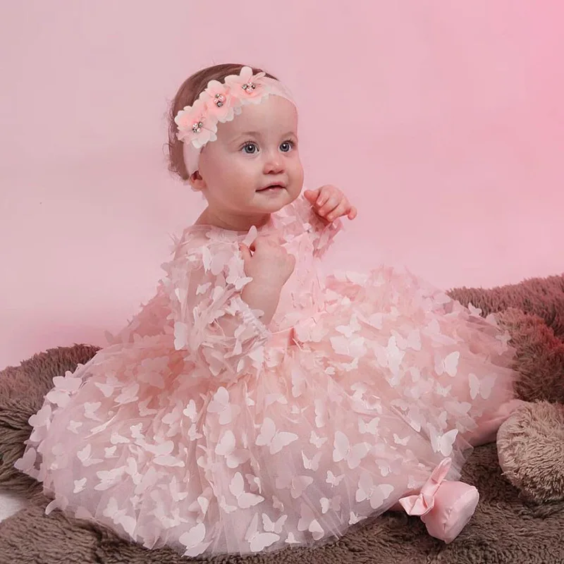 Vestido para recién nacido de 3, 6, 9, 12, 18 y 24 meses, malla de flores, fiesta de moda, vestido de princesa pequeña para bebé, regalo de cumpleaños y Navidad, ropa para niños