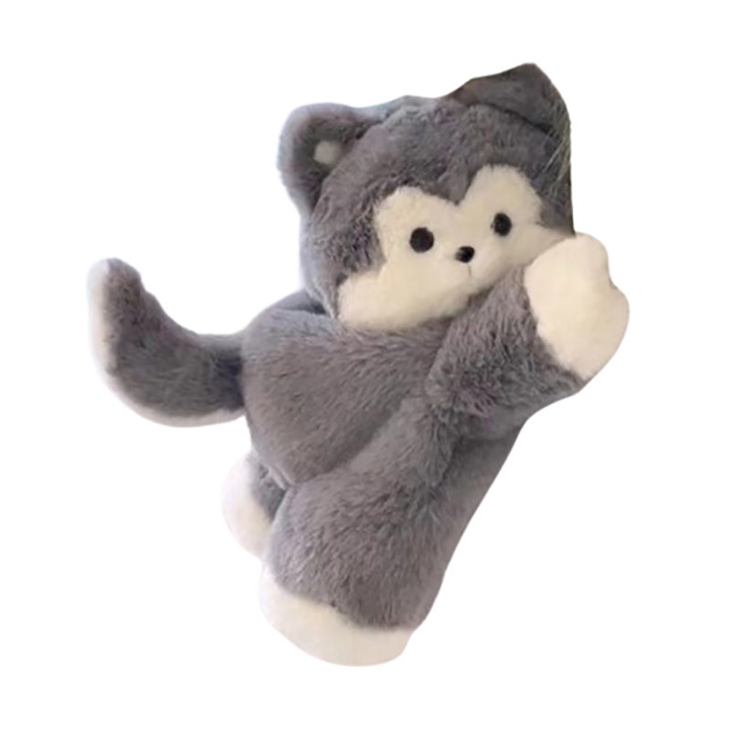 女性のためのかわいい豪華な猫のショルダーバッグ,柔らかい犬のショルダーバッグ,取り外し可能なストラップ付きの軽量,動物の刺embroidered,女の子へのギフト