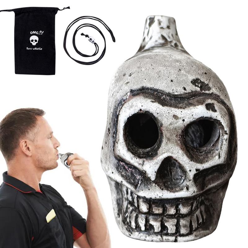 Aztec Death Whistle Loud Spooky Human-like Screams Battle Whistle outdoor Camping Emergency Whistle Skull Thunder Echoes