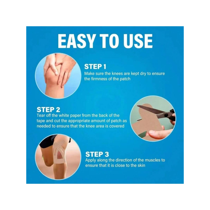 10PCS Kinesiologietape voor knieën, kniesteun en stabiliteit, kniepijnverlichting atletische tape - waterdicht en elastisch, ademend hy